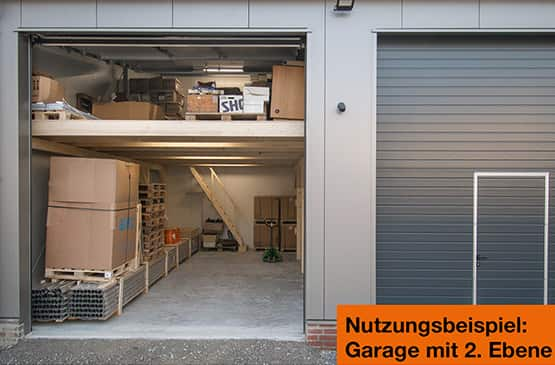 Mietgarage mit 2 Ebenen Nutzungsbeispiel 1